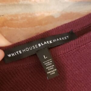 White House Black Market Women's Maroon Scoop Neck Poncho